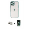 MARSİLYAN™- iPhone 12 Pro Kılıf Vadi Minimal - Şeffaf 360 Full Body Arka Koruyucu + Rainbow Kamera Lens Koruma Cam - GD