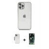 MARSİLYAN™- iPhone 12 Pro Kılıf Vadi Minimal - Şeffaf 360 Full Body Arka Koruyucu + Shine Kamera Lens - GS