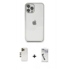 MARSİLYAN™- iPhone 12 Pro Kılıf Vadi Minimal - Şeffaf Uv Polymer Nano Ekran Koruyucu + Shine Kamera Lens - GD