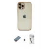 MARSİLYAN™- iPhone 12 Pro Kılıf Vadi Minimal - Şeffaf Uv Polymer Nano Ekran Koruyucu + Metal Kamera Lens Koruma Cam - KI