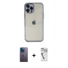 MARSİLYAN™- iPhone 12 Pro Kılıf Vadi Minimal - Şeffaf Uv Polymer Nano Ekran Koruyucu + Neon Fosforlu Kamera Lens - MI