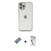MARSİLYAN™- iPhone 12 Pro Kılıf Vadi Minimal - Şeffaf Uv Polymer Nano Ekran Koruyucu + Metal Kamera Lens Koruma Cam - GS
