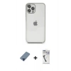 MARSİLYAN™- iPhone 12 Pro Kılıf Vadi Minimal - Şeffaf Uv Polymer Nano Ekran Koruyucu + Metal Kamera Lens Koruma Cam - MI