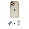 MARSİLYAN™- iPhone 12 Pro Kılıf Vadi Minimal - Şeffaf Uv Polymer Nano Ekran Koruyucu + Metal Kamera Lens Koruma Cam - MI