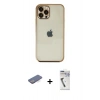 MARSİLYAN™- iPhone 12 Pro Kılıf Vadi Minimal - Şeffaf Uv Polymer Nano Ekran Koruyucu + Renkli Kamera Lens Koruma Cam - MI