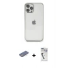 MARSİLYAN™- iPhone 12 Pro Kılıf Vadi Minimal - Şeffaf Uv Polymer Nano Ekran Koruyucu + Renkli Kamera Lens Koruma Cam - MI