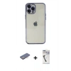MARSİLYAN™- iPhone 12 Pro Kılıf Vadi Minimal - Şeffaf Uv Polymer Nano Ekran Koruyucu + Renkli Kamera Lens Koruma Cam - MI
