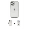 MARSİLYAN™- iPhone 12 Pro Kılıf Vadi Minimal - Şeffaf Uv Polymer Nano Ekran Koruyucu + Shine Kamera Lens - GS