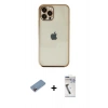 MARSİLYAN™- iPhone 12 Pro Kılıf Vadi Minimal - Şeffaf Uv Polymer Nano Ekran Koruyucu + Shine Kamera Lens Koruma Cam - PE