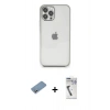 MARSİLYAN™- iPhone 12 Pro Kılıf Vadi Minimal - Şeffaf Uv Polymer Nano Ekran Koruyucu + Shine Kamera Lens Koruma Cam - GS