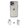 MARSİLYAN™- iPhone 12 Pro Kılıf Vadi Minimal - Şeffaf Uv Polymer Nano Ekran Koruyucu + Shine Kamera Lens - MI