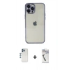 MARSİLYAN™- iPhone 12 Pro Kılıf Vadi Minimal - Şeffaf Uv Polymer Nano Ekran Koruyucu + Shine Kamera Lens - MI