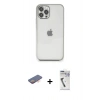 MARSİLYAN™- iPhone 12 Pro Kılıf Vadi Minimal - Şeffaf Uv Polymer Nano Ekran Koruyucu + Renkli Kamera Lens Koruma Cam - TU