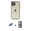 MARSİLYAN™- iPhone 12 Pro Kılıf Vadi Minimal - Siyah 34D Hayalet Izgaralı Cam + Shine Kamera Lens Koruma Cam - GD