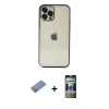 MARSİLYAN™- iPhone 12 Pro Kılıf Vadi Minimal - Siyah 34D Hayalet Izgaralı Cam + Gümüş Shine Kamera Lens Koruma Cam