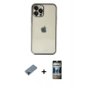 MARSİLYAN™- iPhone 12 Pro Kılıf Vadi Minimal - Siyah 34D Hayalet Izgaralı Cam + Metal Kamera Lens Koruma Cam - KI