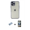 MARSİLYAN™- iPhone 12 Pro Kılıf Vadi Minimal - Siyah 34D Hayalet Izgaralı Cam + Shine Kamera Lens Koruma Cam - MI
