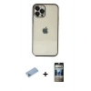 MARSİLYAN™- iPhone 12 Pro Kılıf Vadi Minimal - Siyah 34D Hayalet Izgaralı Cam + Shine Kamera Lens Koruma Cam - MI
