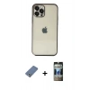 MARSİLYAN™- iPhone 12 Pro Kılıf Vadi Minimal - Siyah 34D Hayalet Izgaralı Cam + Metal Kamera Lens Koruma Cam - AKYL