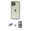 MARSİLYAN™- iPhone 12 Pro Kılıf Vadi Minimal - Siyah 34D Hayalet Izgaralı Cam + Renkli Kamera Lens Koruma Cam - SI