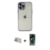MARSİLYAN™- iPhone 12 Pro Kılıf Vadi Minimal - Siyah 360 Mat Full Body Arka Koruyucu + Rainbow Kamera Lens Koruma Cam - GD