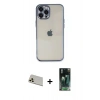 MARSİLYAN™- iPhone 12 Pro Kılıf Vadi Minimal - Siyah 360 Mat Full Body Arka Koruyucu + Rainbow Kamera Lens Koruma Cam - GD
