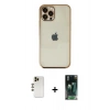 MARSİLYAN™- iPhone 12 Pro Kılıf Vadi Minimal - Siyah 360 Mat Full Body Arka Koruyucu + Shine Kamera Lens - GD