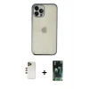 MARSİLYAN™- iPhone 12 Pro Kılıf Vadi Minimal - Siyah 360 Mat Full Body Arka Koruyucu + Shine Kamera Lens - GD