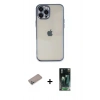 MARSİLYAN™- iPhone 12 Pro Kılıf Vadi Minimal - Siyah 360 Mat Full Body Arka Koruyucu + Sierra Blue Shine Kamera Lens Koruma Cam