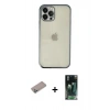MARSİLYAN™- iPhone 12 Pro Kılıf Vadi Minimal - Siyah 360 Mat Full Body Arka Koruyucu + Sierra Blue Shine Kamera Lens Koruma Cam