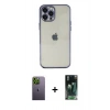 MARSİLYAN™- iPhone 12 Pro Kılıf Vadi Minimal - Siyah 360 Mat Full Body Arka Koruyucu + Neon Fosforlu Kamera Lens - YL