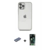 MARSİLYAN™- iPhone 12 Pro Kılıf Vadi Minimal - Siyah 360 Mat Full Body Arka Koruyucu + Renkli Kamera Lens Koruma Cam - YL