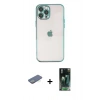 MARSİLYAN™- iPhone 12 Pro Kılıf Vadi Minimal - Siyah 360 Mat Full Body Arka Koruyucu + Renkli Kamera Lens Koruma Cam - YL
