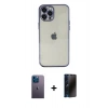 MARSİLYAN™- iPhone 12 Pro Kılıf Vadi Minimal - Siyah 3D Antistatik Hayalet Cam Ekran Koruyucu + Neon Fosforlu Kamera Lens - MI