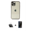 MARSİLYAN™- iPhone 12 Pro Kılıf Vadi Minimal - Siyah 3D Antistatik Hayalet Cam Ekran Koruyucu + Kamera Lens Koruma Cam - SF