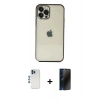 MARSİLYAN™- iPhone 12 Pro Kılıf Vadi Minimal - Siyah 3D Antistatik Hayalet Cam Ekran Koruyucu + Shine Kamera Lens - MI