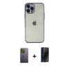 MARSİLYAN™- iPhone 12 Pro Kılıf Vadi Minimal - Siyah 3D Antistatik Hayalet Cam Ekran Koruyucu + Neon Fosforlu Kamera Lens - YL