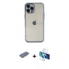MARSİLYAN™- iPhone 12 Pro Kılıf Vadi Minimal - Siyah 3D Antistatik Seramik Nano Ekran Koruyucu + Renkli Kamera Lens Koruma Cam - MI