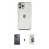 MARSİLYAN™- iPhone 12 Pro Kılıf Vadi Minimal - Siyah 6D Mat Seramik Hayalet Nano Ekran Koruyucu + Neon Fosforlu Kamera Lens - BZ