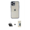 MARSİLYAN™- iPhone 12 Pro Kılıf Vadi Minimal - Siyah 6D Mat Seramik Hayalet Nano Ekran Koruyucu + Kamera Lens Koruma Cam - SF