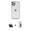 MARSİLYAN™- iPhone 12 Pro Kılıf Vadi Minimal - Siyah 6D Mat Seramik Hayalet Nano Ekran Koruyucu + Kamera Lens Koruma Cam - SF