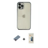 MARSİLYAN™- iPhone 12 Pro Kılıf Vadi Minimal - Siyah 6D Mat Seramik Hayalet Nano Ekran Koruyucu + Metal Kamera Lens Koruma Cam - KI