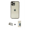 MARSİLYAN™- iPhone 12 Pro Kılıf Vadi Minimal - Siyah 6D Mat Seramik Hayalet Nano Ekran Koruyucu + Rainbow Kamera Lens Koruma Cam - GD