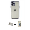 MARSİLYAN™- iPhone 12 Pro Kılıf Vadi Minimal - Siyah 6D Mat Seramik Hayalet Nano Ekran Koruyucu + Rainbow Kamera Lens Koruma Cam - GD