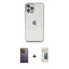 MARSİLYAN™- iPhone 12 Pro Kılıf Vadi Minimal - Siyah 6D Mat Seramik Hayalet Nano Ekran Koruyucu + Sarı Neon Fosforlu Kamera Lens