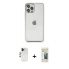 MARSİLYAN™- iPhone 12 Pro Kılıf Vadi Minimal - Siyah 6D Mat Seramik Hayalet Nano Ekran Koruyucu + Shine Kamera Lens - MI