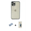 MARSİLYAN™- iPhone 12 Pro Kılıf Vadi Minimal - Siyah 6D Mat Seramik Hayalet Nano Ekran Koruyucu + Shine Kamera Lens Koruma Cam - MI