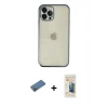 MARSİLYAN™- iPhone 12 Pro Kılıf Vadi Minimal - Siyah 6D Mat Seramik Hayalet Nano Ekran Koruyucu + Shine Kamera Lens Koruma Cam - GD