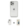 MARSİLYAN™- iPhone 12 Pro Kılıf Vadi Minimal - Siyah 6D Mat Seramik Hayalet Nano Ekran Koruyucu + Shine Kamera Lens - GS