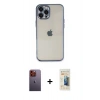 MARSİLYAN™- iPhone 12 Pro Kılıf Vadi Minimal - Siyah 6D Mat Seramik Hayalet Nano Ekran Koruyucu + Neon Fosforlu Kamera Lens - TU